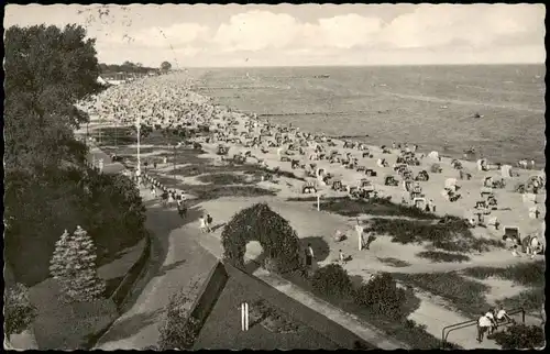 Ansichtskarte Grömitz (Holstein) Blick entlang des Strandes 1962