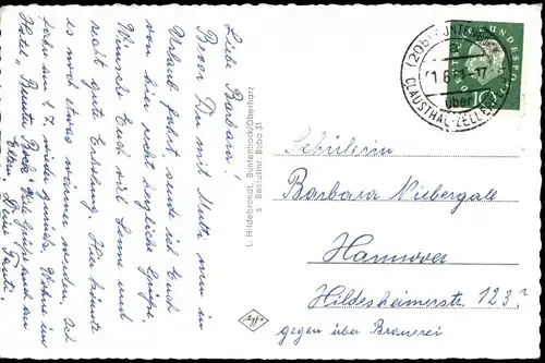 Ansichtskarte Buntenbock MB Stadtansichten 1961  gel. LANDPOSTSTEMPEL