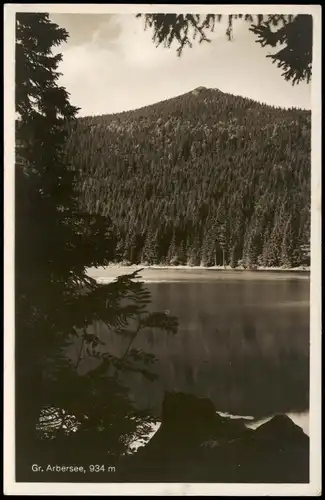 Bayerisch Eisenstein Gr. Arbersee m. gr. Arbergipfel Bay. Wald 1950