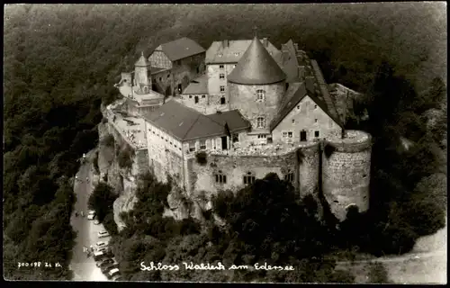 Waldeck (am Edersee) Schloss Waldeck aus der Vogelschau-Perspektive 1960