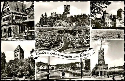 Lahnstein Mehrbildkarte mit Nieder- u. Oberlahnstein am Rhein 1960