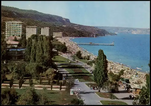 Postcard Sweti Konstantin (Druschba) Seebrücke und Strand 1972