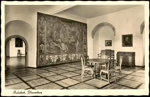 Ansichtskarte Kulmbach Plassenburg Markgr. Zimmer im Obergeschoß 1957