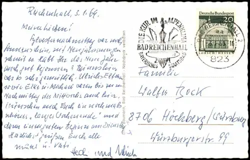 Ansichtskarte .Bayern Saalachsee mit Reiteralpe 1969
