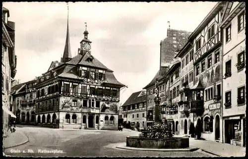 Ansichtskarte Stein am Rhein Rathausplatz 1955