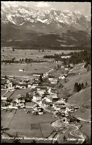 Ansichtskarte Wallgau Panorama-Ansicht Blick zum Wettersteingebirge 1965
