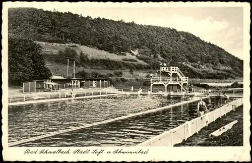 Ansichtskarte Bad Schwalbach Langenschwalbach Schwimmbad - Sprungturm 1939