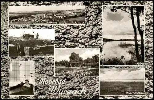 Bad Wurzach Mehrbild-AK mit Moorstich, Kurpark, Riedsee uvm. 1962