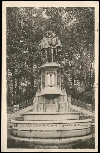 Brüssel Bruxelles Statue des Comtes d'Egmont  Hornes 1916   1. WK  Feldpost