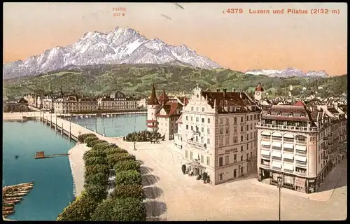 Ansichtskarte Luzern Lucerna  Pilatus 1914 Stempel Militärpost Genie-Schulen