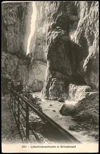 Ansichtskarte Grindelwald Lütschinenschlucht Grindelwald Umland 1908