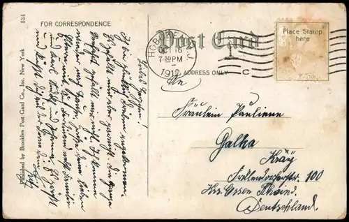 Postcard Hoboken (N.J.) RIVER VIEW PARK AND STEAMSHIP DOCKS 1912