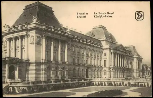 Brüssel Bruxelles Le Palais Royal Königl-Palast 1917 1. Weltkrieg Feldpostkarte