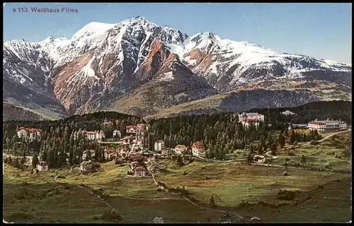 Ansichtskarte Flims Flem Panorama Blick Waldhaus Flims 1910