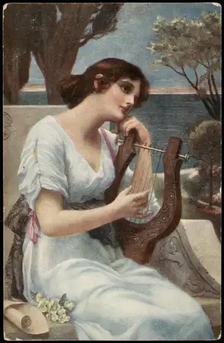 Künstlerkarte  Seifert   1918   kleiner Zusatz-Langsstempel "Auslandsbrief"