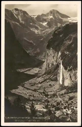 Lauterbrunnen Lauterbrunnenthal Staubbach Breithorn Panorama Blick 1928