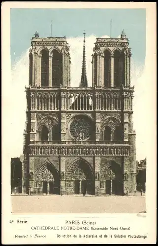 Sammelkarte Paris Kathedrale Notre-Dame de Paris (Sammelkarte) 1950