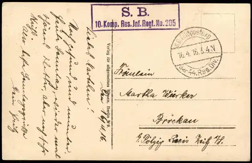 CPA Avioth Ortsansicht Eglise Kirche 1916  Feldpost  (mit S.B. Briefstempel)