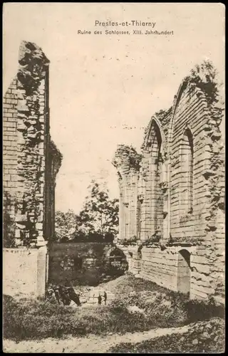 CPA Presles-et-Thierny Ruine des Schlosses 1915   1. Weltkrieg Feldpost gelaufen