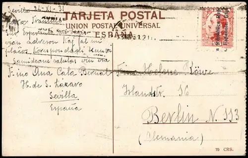 Postales Sevilla Grabstätte, Tomba Christobal C. 1931