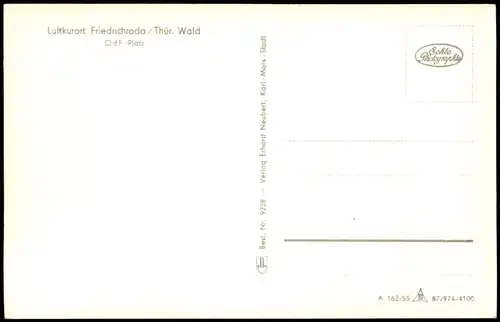 Ansichtskarte Friedrichroda Partie am OdF Platz 1955