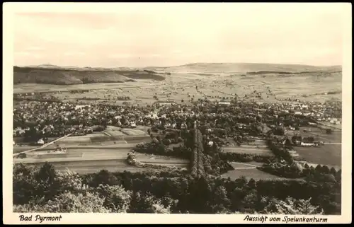 Ansichtskarte Bad Pyrmont Aussicht vom Spelunkenturm 1950