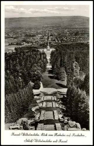 Bad Wilhelmshöhe-Kassel Cassel Blick vom Herkules auf Kaskaden 1950
