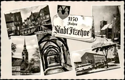 Ansichtskarte Itzehoe Mehrbildkarte Stadtteilansichten "1150 Jahre" 1960