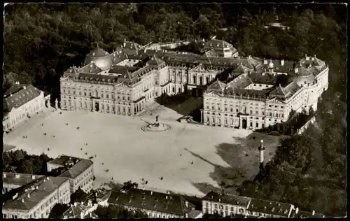 Ansichtskarte Würzburg Residenzschloß Residenz aus der Vogleschau 1960