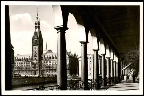 Ansichtskarte Hamburg Rathaus mit Arkaden 1960