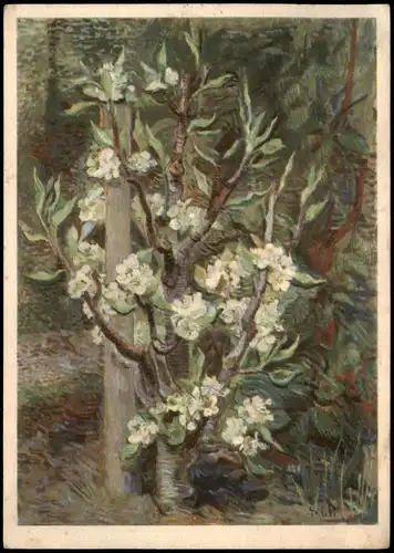 Ansichtskarte  Botanik - Künstlerkarte Birnbäumchen 1939