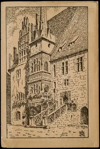 Neustadt (Orla) Rathaus - Künstlerkarte 1927  gel. Bahnpoststempel Leipzig