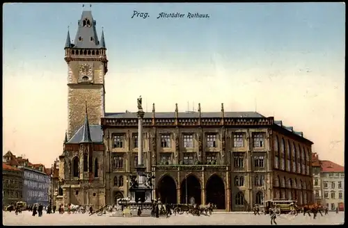 Postcard Prag Praha Altstädter Rathaus (Town Hall Building) 1910