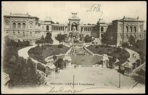 CPA Marseille Panorama Ansicht Le Palais Longchamp 1905