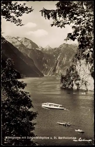 Schönau am Königssee Königssee, mit Schönfeldspitze u. St. Bartholomae 1962