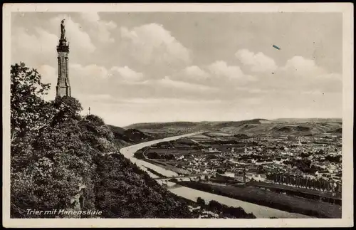 Ansichtskarte Trier Stadt mit Mariensäule 1953