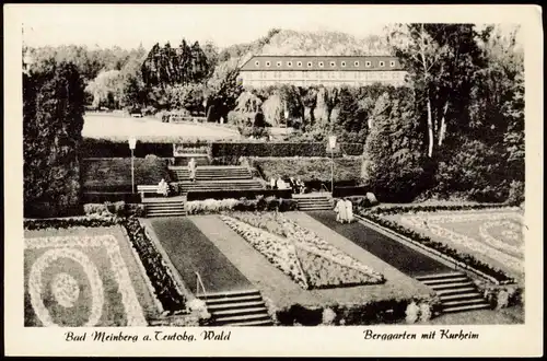 Ansichtskarte Horn-Bad Meinberg Berggarten mit Kurheim 1953