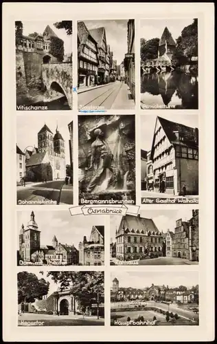 Osnabrück Mehrbild-AK mit Bierstrasse, Vitischanze, Gasthof Walhalla uvm. 1957