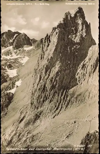 Ansichtskarte .Bayern Partenkirchener u. Leutascher Dreitorspitze 1960