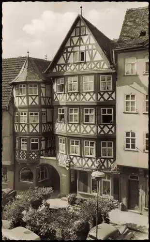 Ansichtskarte Wertheim Alte Häuser am Marktplatz mit Konditorei 1960