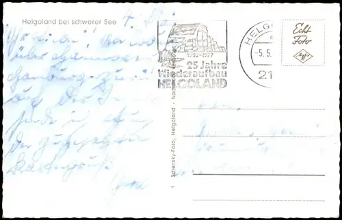Ansichtskarte Helgoland (Insel) Insel Helgoland bei schwerer See 1960