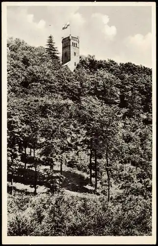 Rinteln Umlandansicht; Klippenturm a.d. Kamm des Wesergebirges 1950