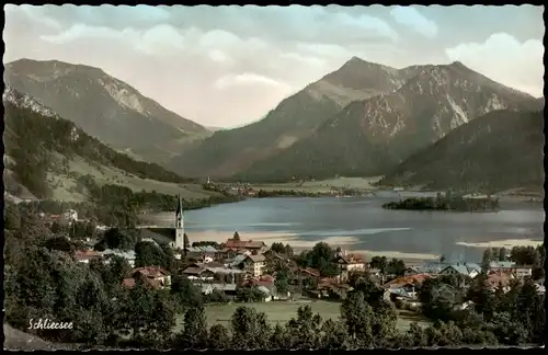 Ansichtskarte Schliersee Totale color 1960