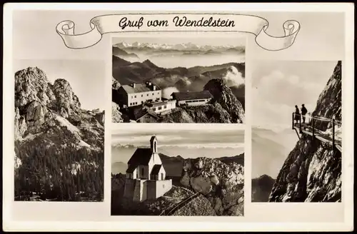 Ansichtskarte Bayrischzell Mehrbild Wendelstein (1838 m) u.a. im Nebel 1956