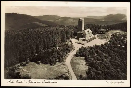 Altenhundem-Lennestadt Aussichtsturm-Restaurant Hohe  Luftbild 1956