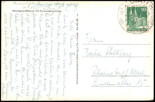 Mittenwald Karwendelgebirge Herzogstandhäuser aus d. Vogelschau 1951