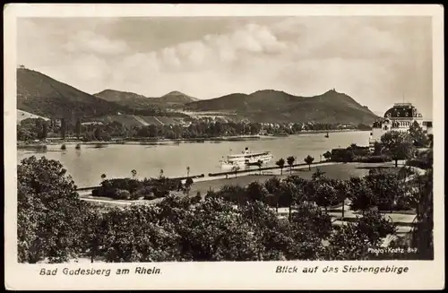 Bad Godesberg-Bonn Panorama Rhein-Blick auf das Siebengebirge 1950
