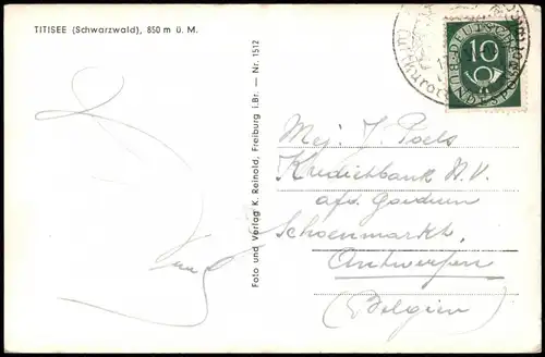 Ansichtskarte Titisee Panorama-Ansicht, Schwarzwald Ort 1955