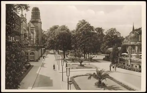 Bad Neuenahr Ahrweiler Blick auf die Anlagen zwischen Kurhotel und Casino 1950