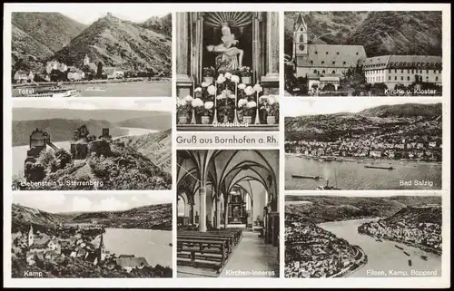 Bornhofen-Kamp  MB Rhein, Liebenstein u. Sterrenberg Kirchen-Inneres  1950